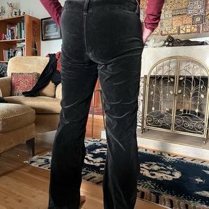 Thick black velvet jeans from neuman Marcus